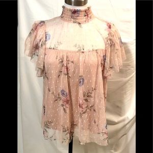 Willow Light Pink Top W/ Lace Overlay